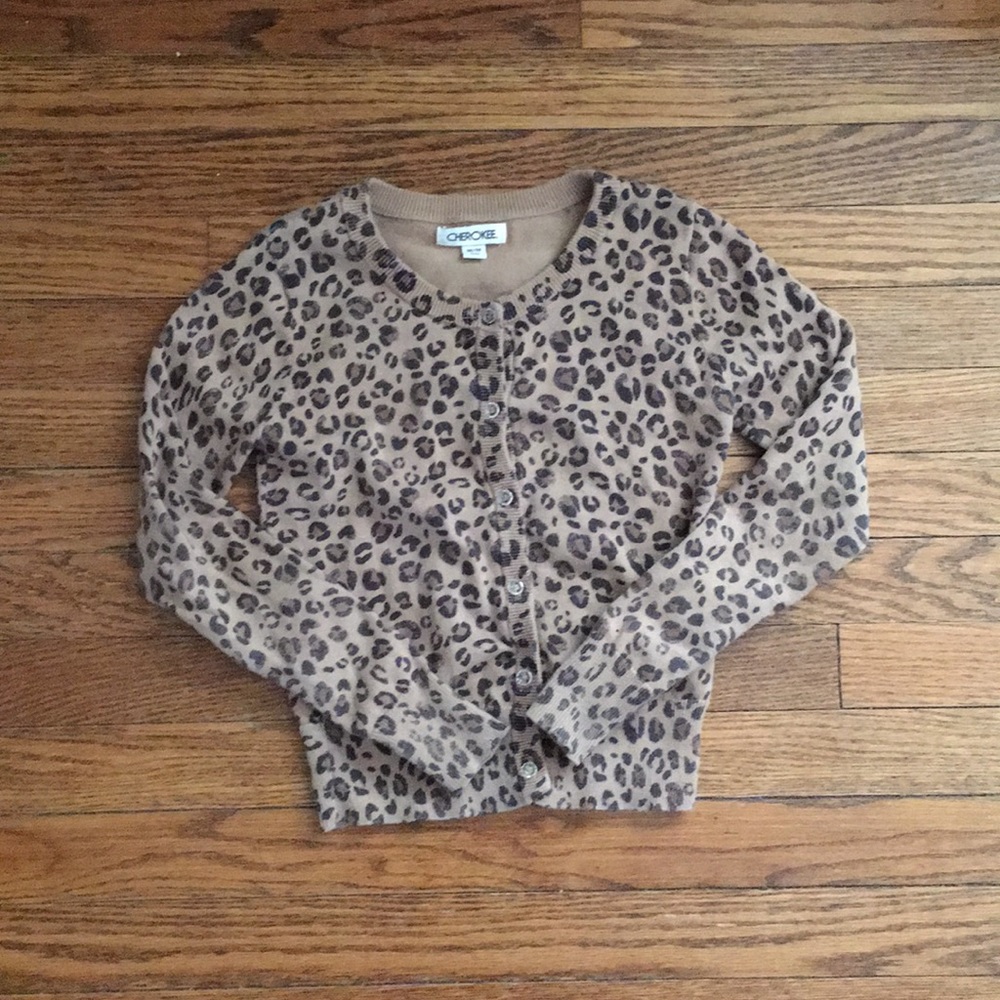 Girls Cheetah Print Cardigan